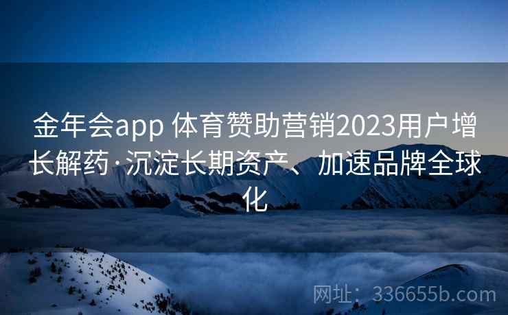 金年会app 体育赞助营销2023用户增长解药·沉淀长期资产、加速品牌全球化 金年会app 体育赞助营销2023用户增长解药·沉淀长期资产、加速品牌全球化