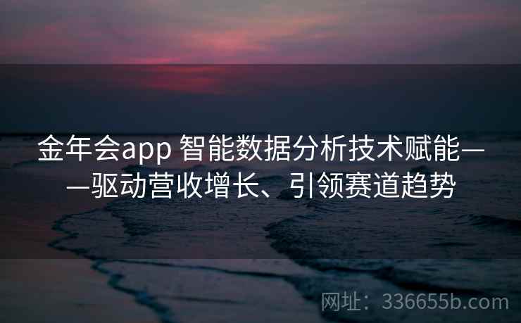 金年会app 智能数据分析技术赋能——驱动营收增长、引领赛道趋势