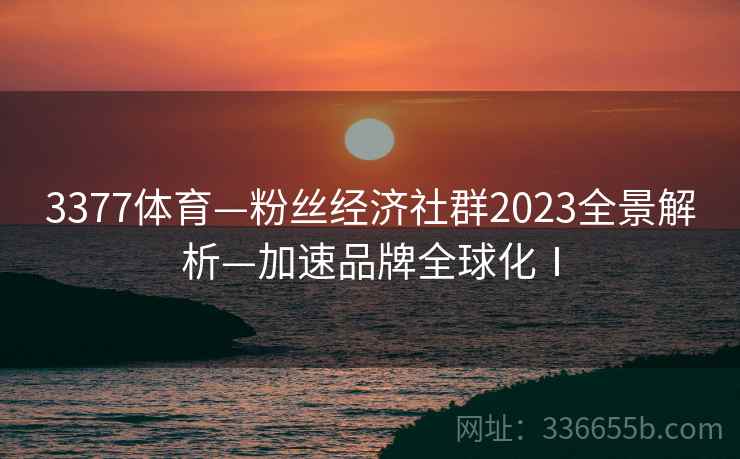 3377体育—粉丝经济社群2023全景解析—加速品牌全球化Ⅰ 3377体育—粉丝经济社群2023全景解析—加速品牌全球化Ⅰ